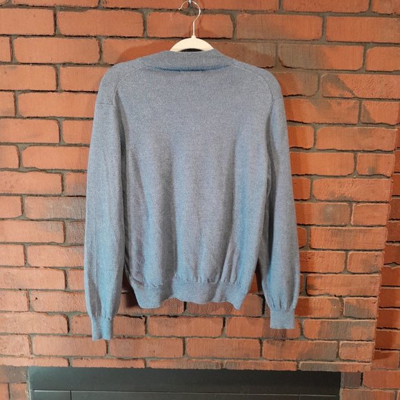 Toscano‎ Firenze Womans Large Blue Quarter-Zip Merino Wool Sweatshirt – Cozy - Picture 3 of 7